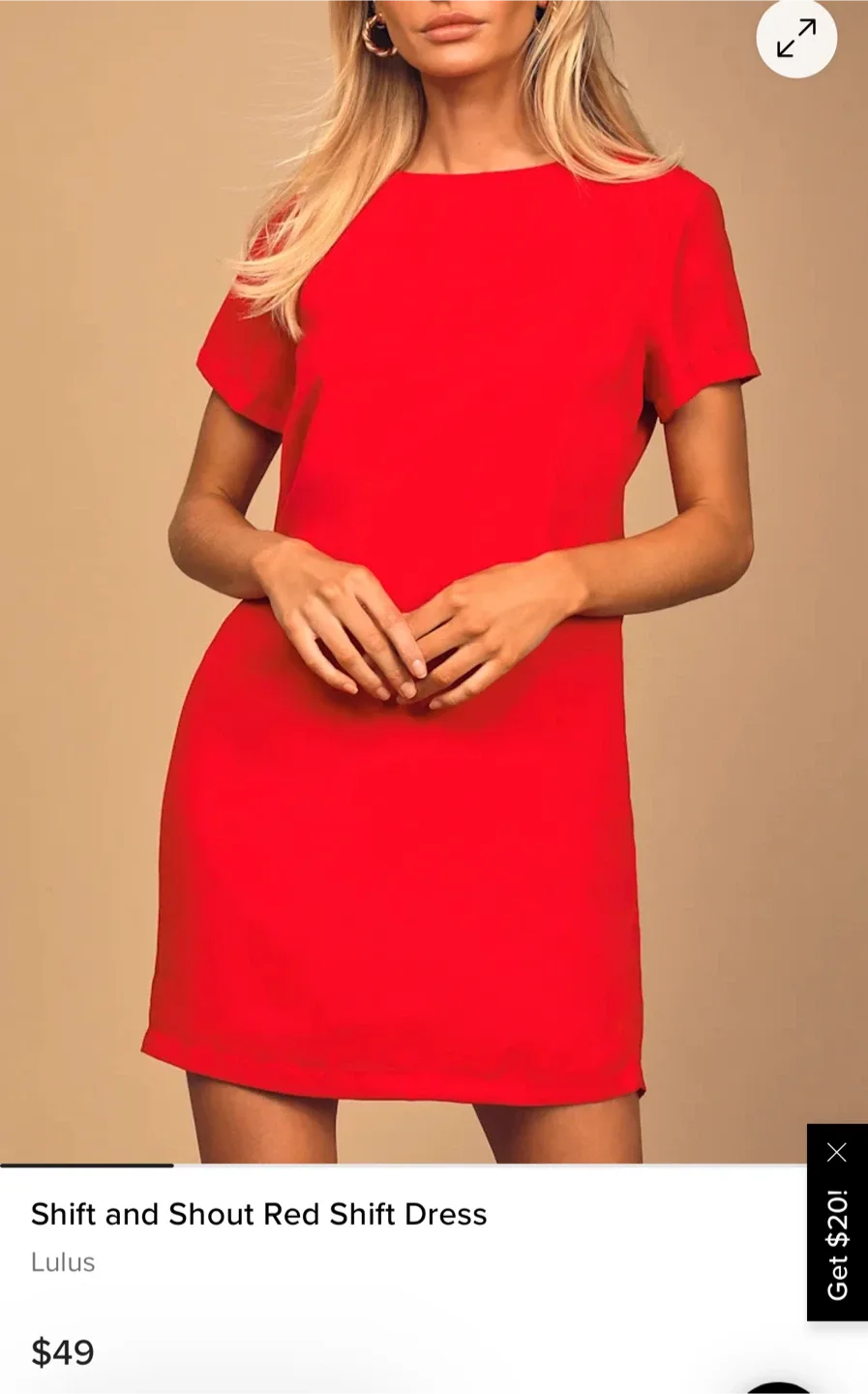 Lulus Shift and Shout Red Shift Dress image indicator(3)