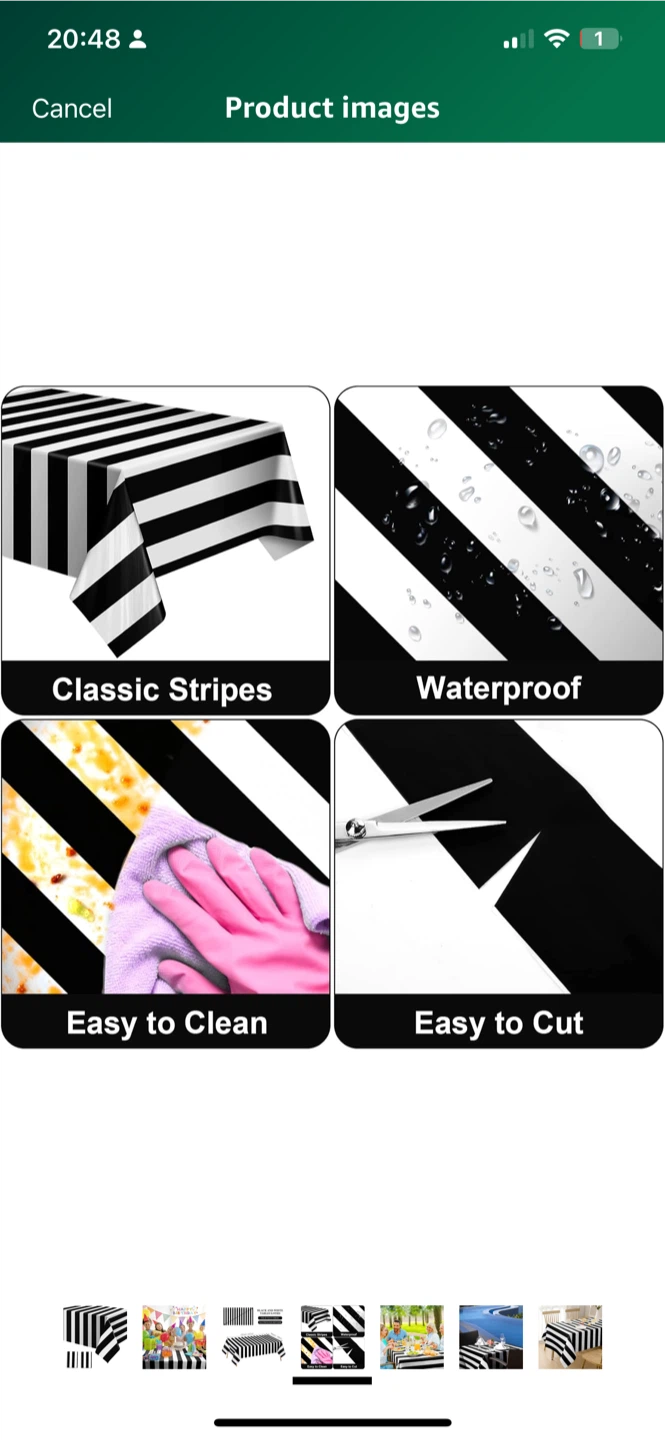 Black & White Striped Tablecloth + Party Decorations - photo 2