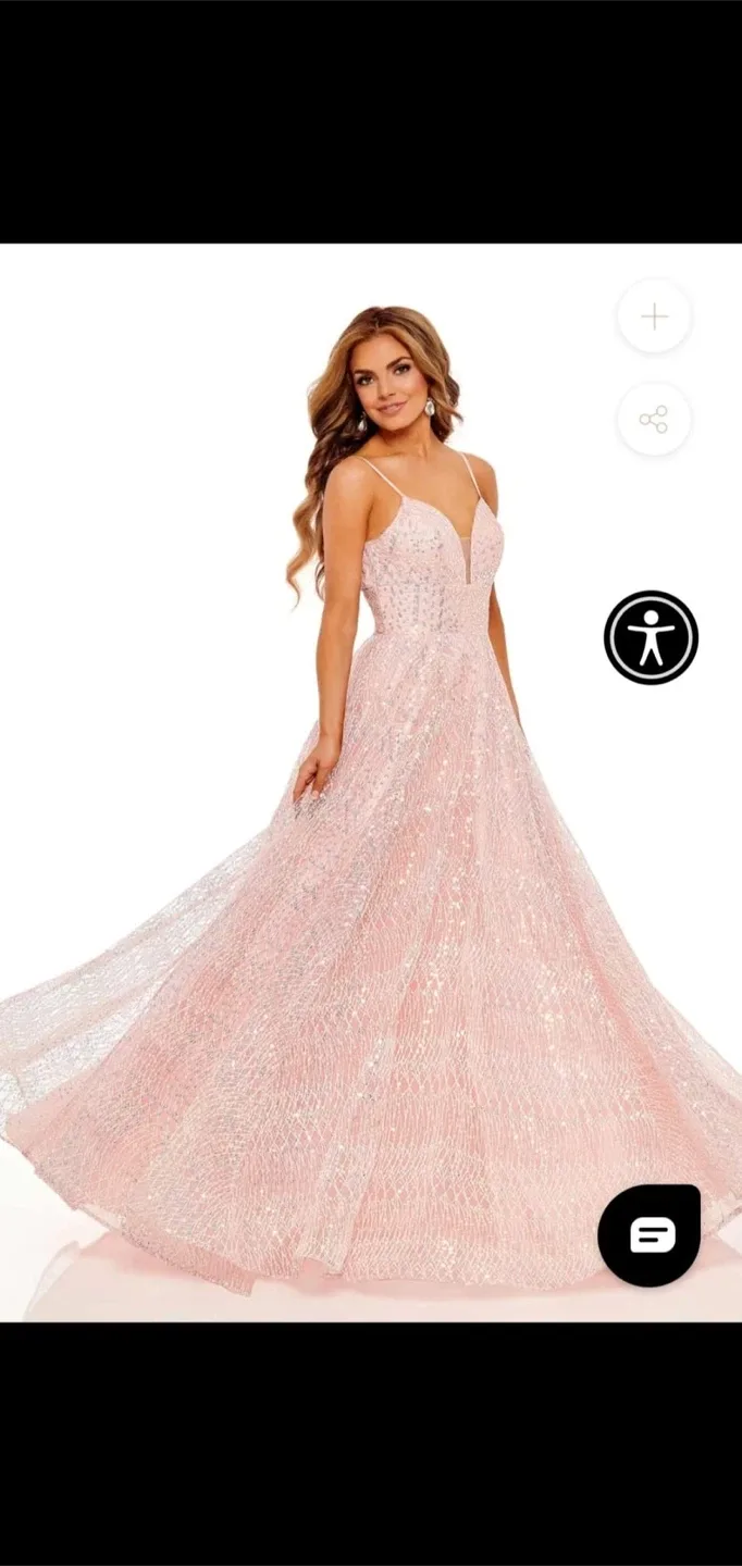 Rachel Allan Light Pink Glitter Dress (Worn Once) image indicator(2)