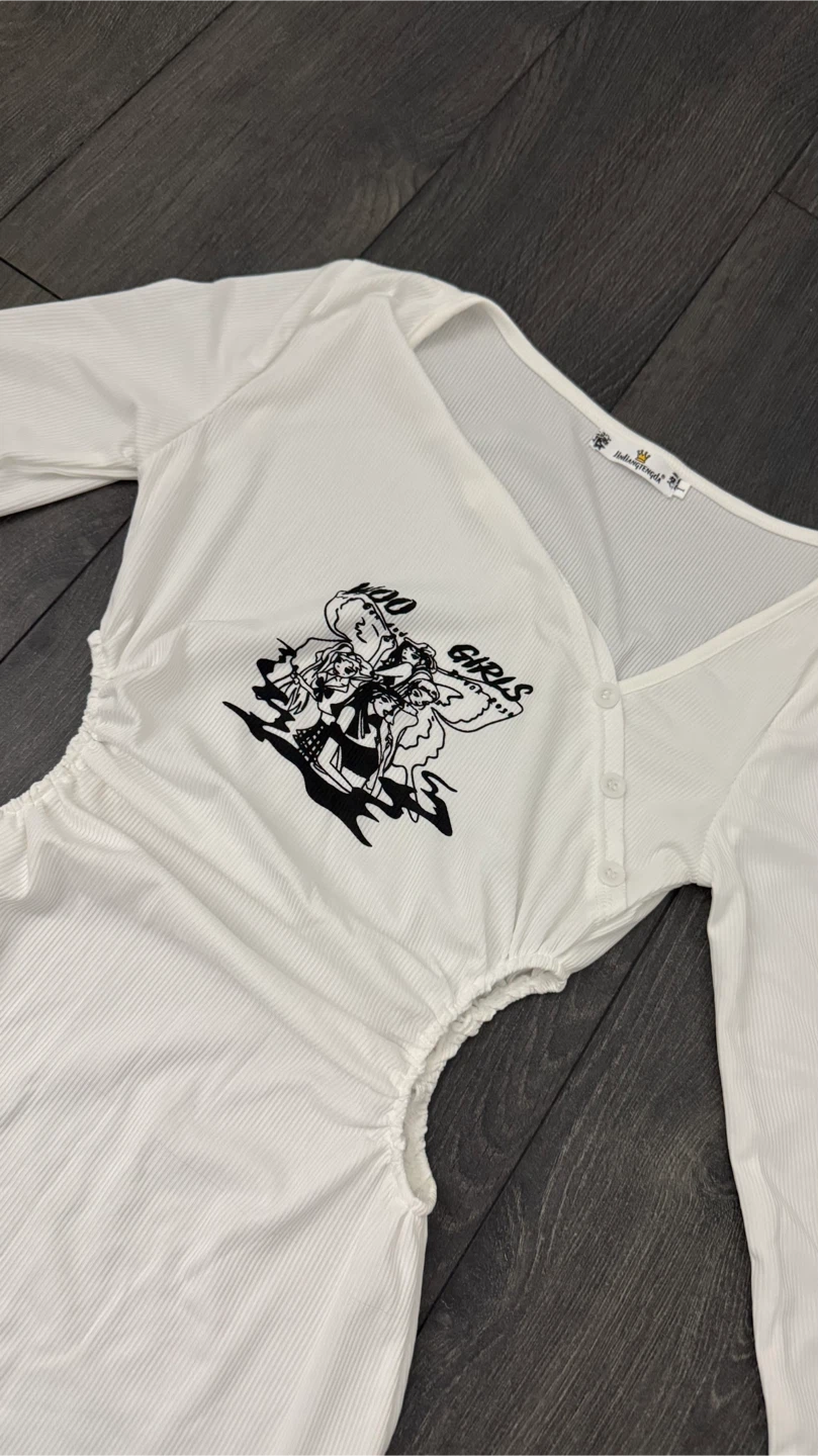 White Long Sleeve Top