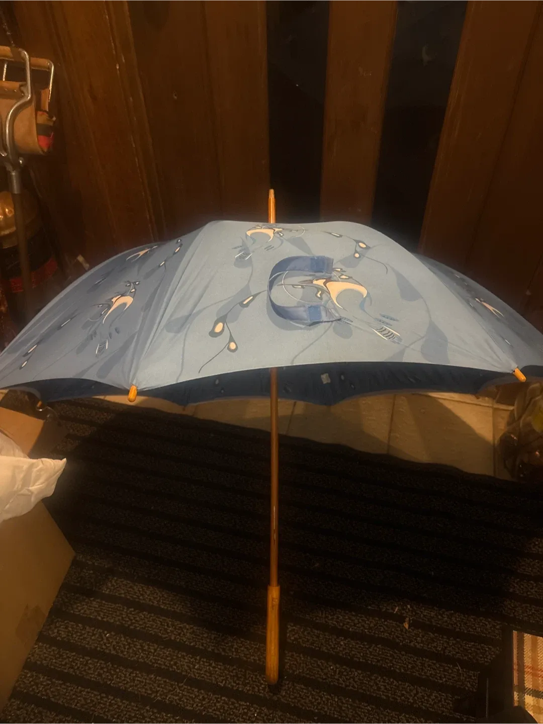 Blue Patterned Umbrella