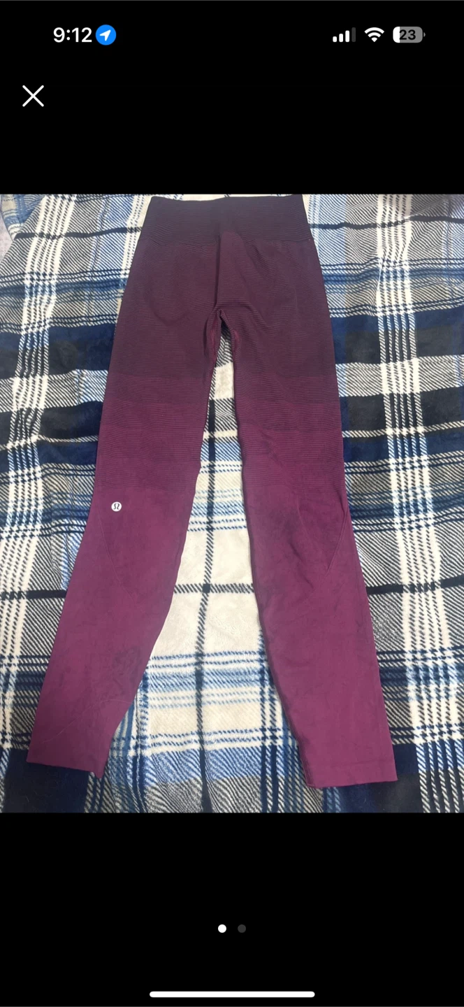Lululemon Burgundy Ombre Leggings