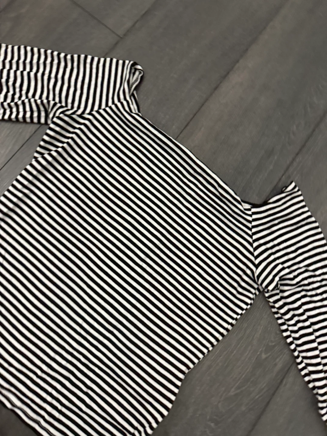 Off-Shoulder Striped Long Sleeve Top