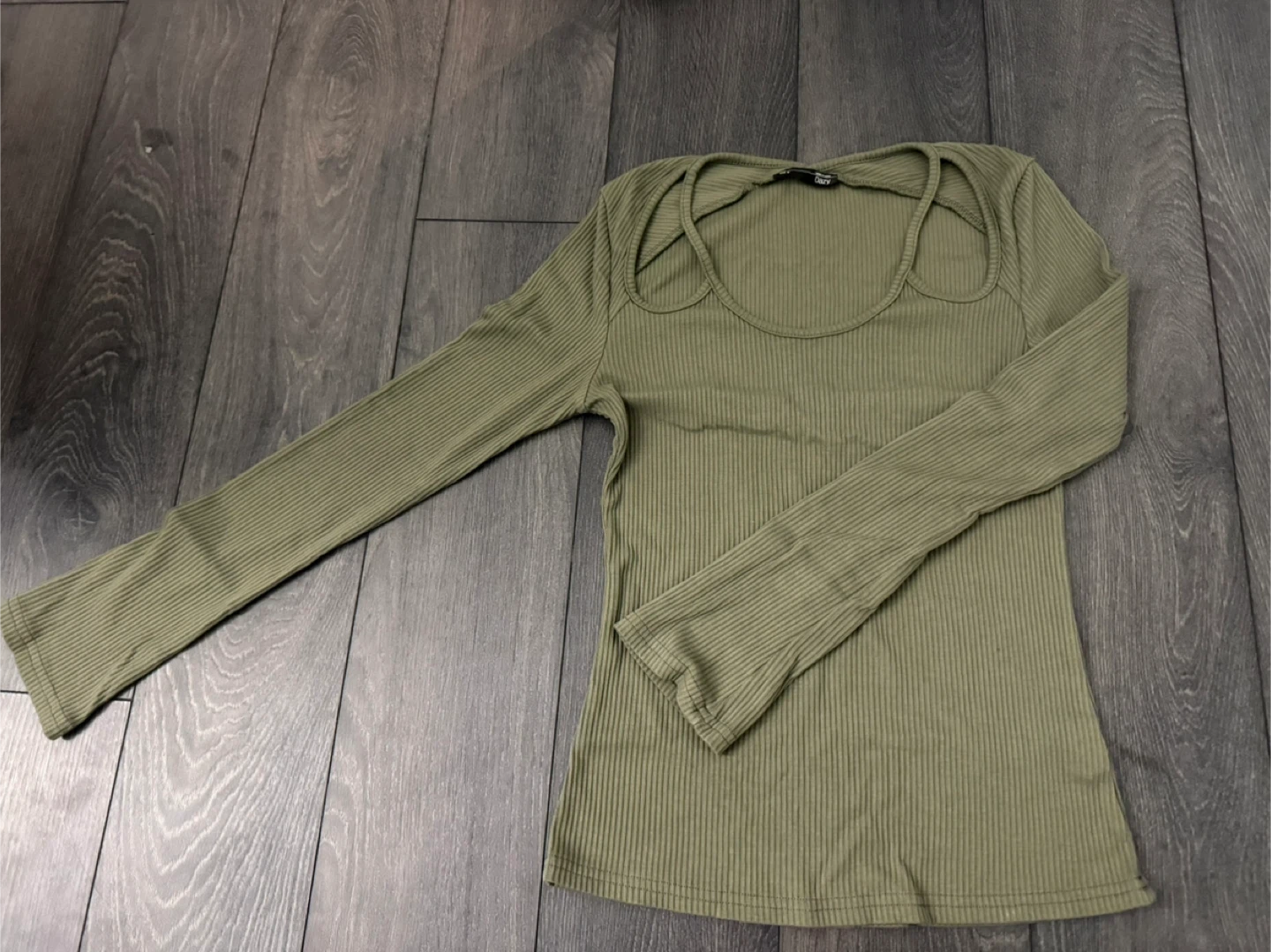 Olive Green Ribbed Top - photo 2