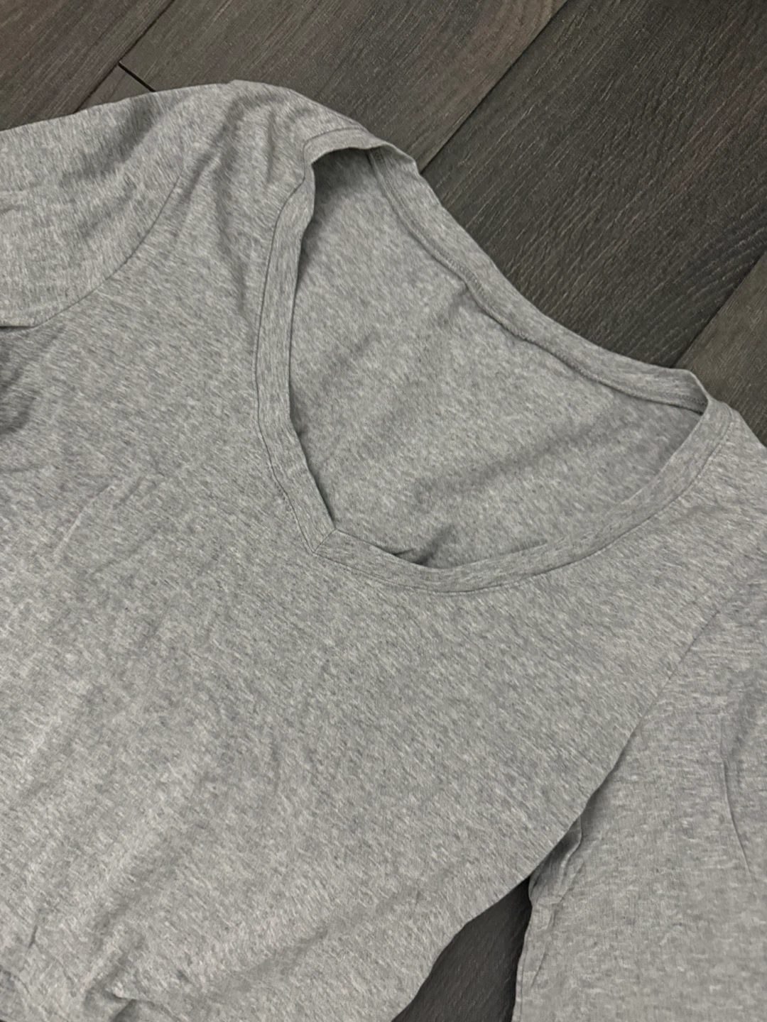 Grey Long Sleeve Crop Top