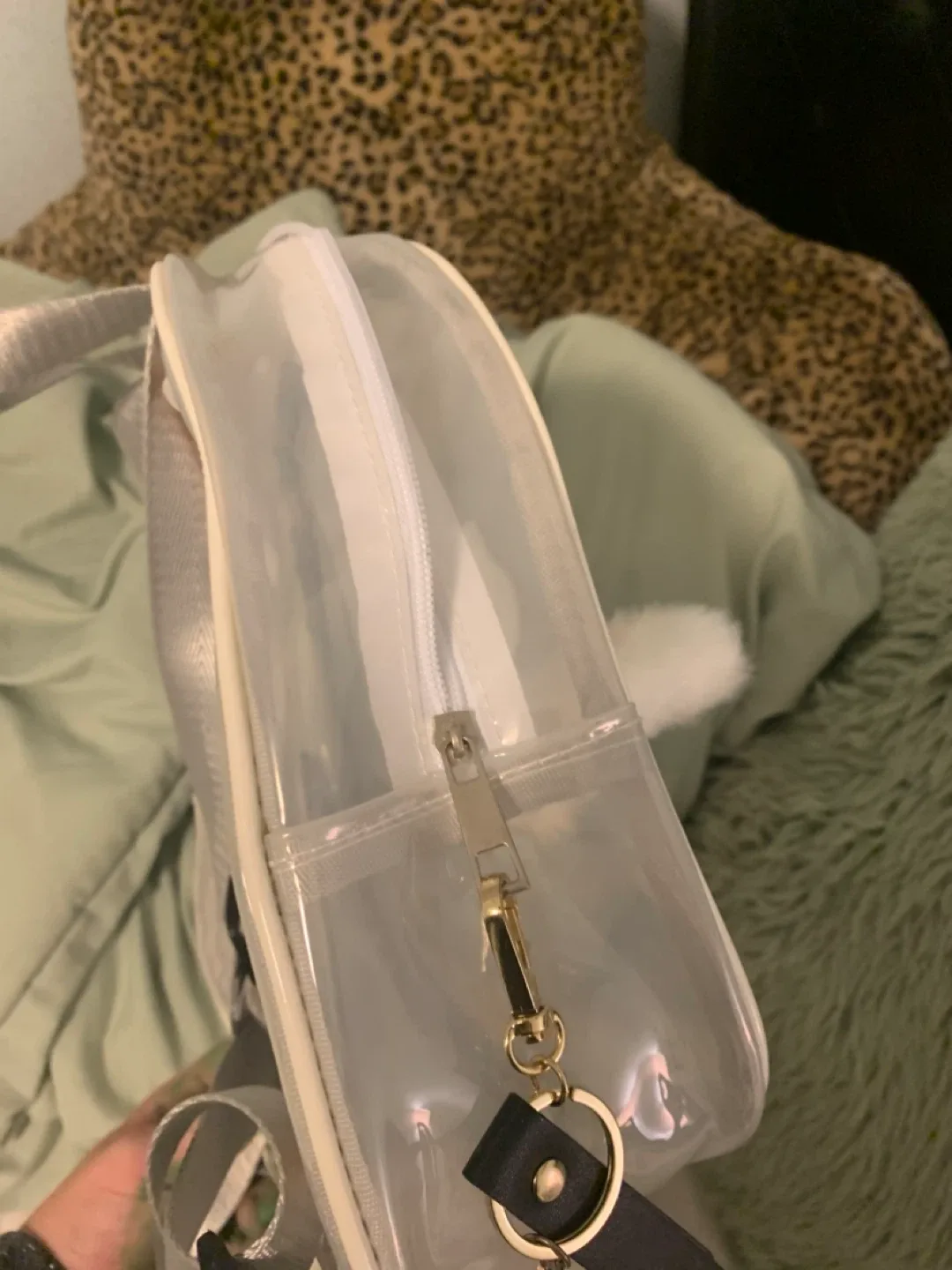 Clear mini backpack with cat design image indicator(3)