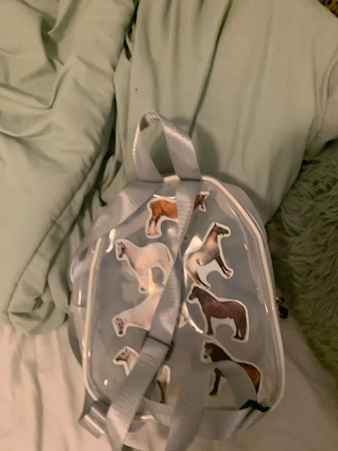 Clear mini backpack with cat design image indicator(2)