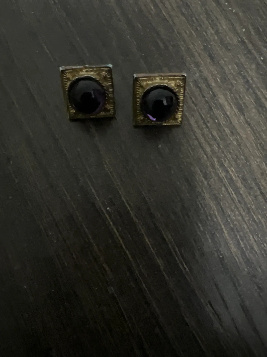 Vintage Purple Stone Earrings