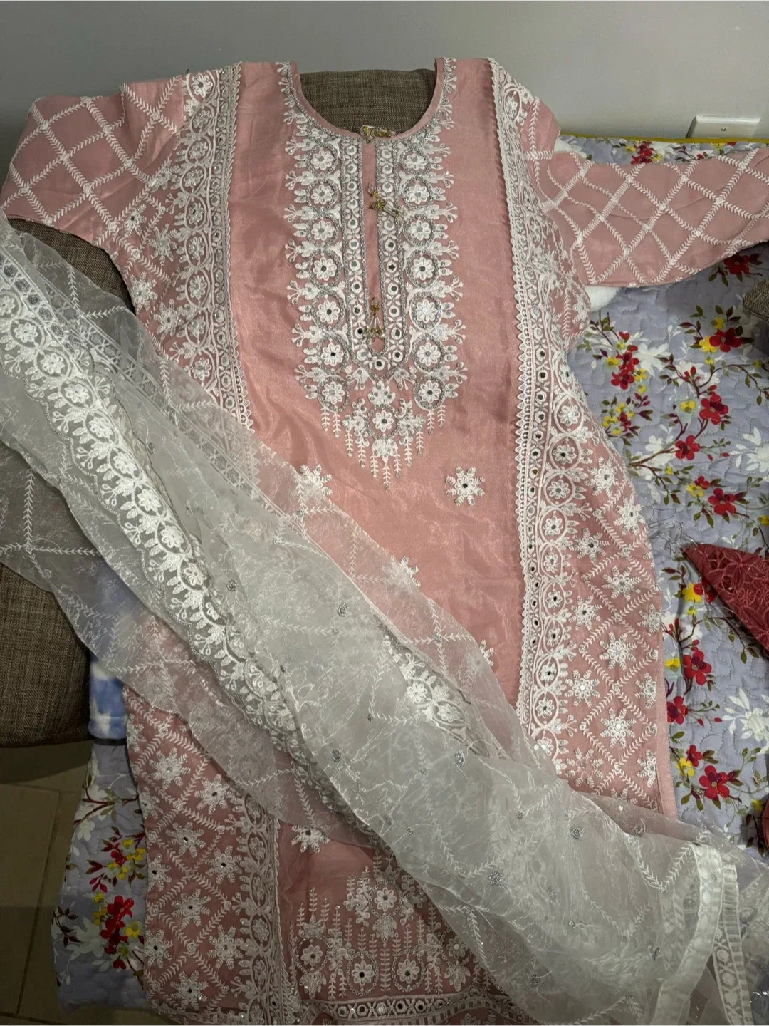 Pink Embroidered Salwar Kameez