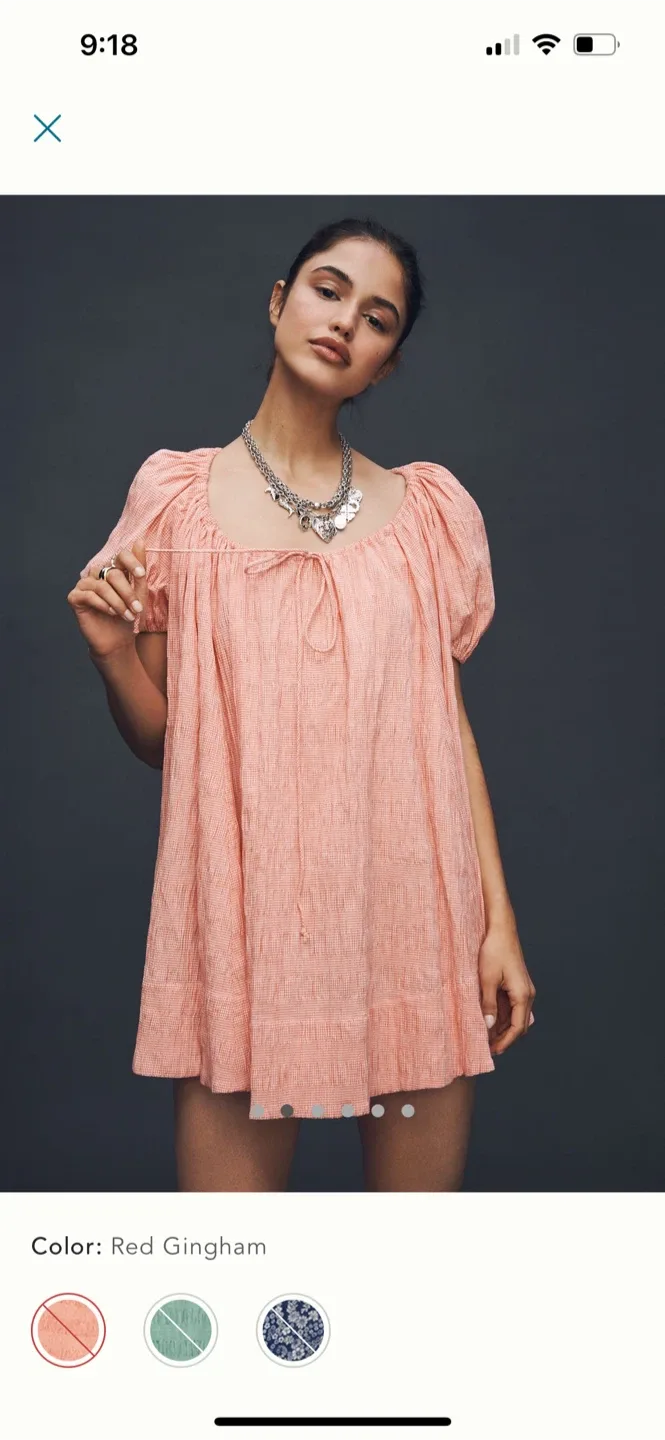 BNWT Anthropologie Mare Mare Mini Neck Swing Dress XS image indicator(4)