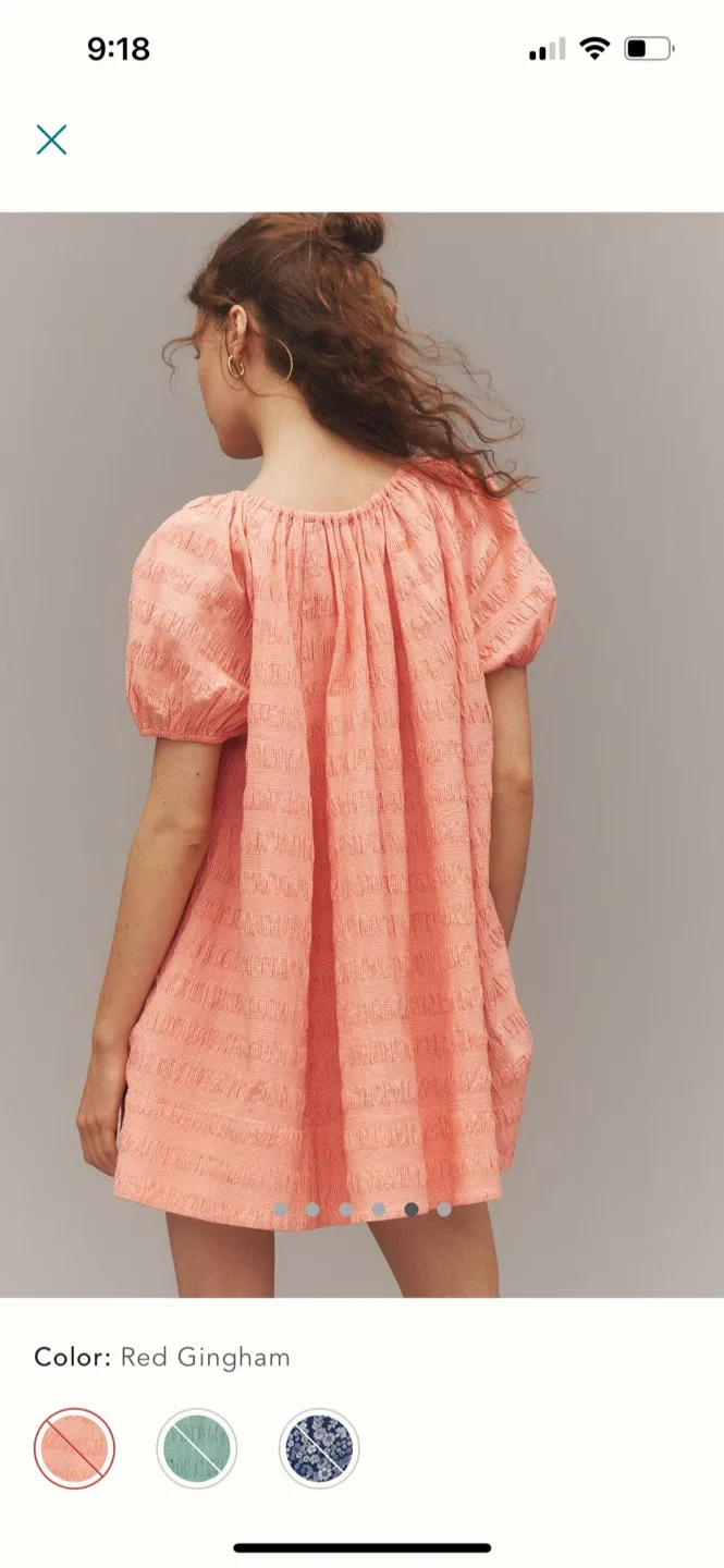 BNWT Anthropologie Mare Mare Mini Neck Swing Dress XS image indicator(6)