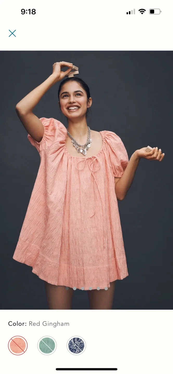 BNWT Anthropologie Mare Mare Mini Neck Swing Dress XS image indicator(3)