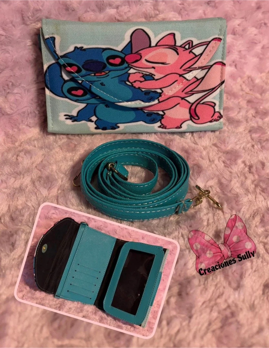 Character Print Wallet with Strap