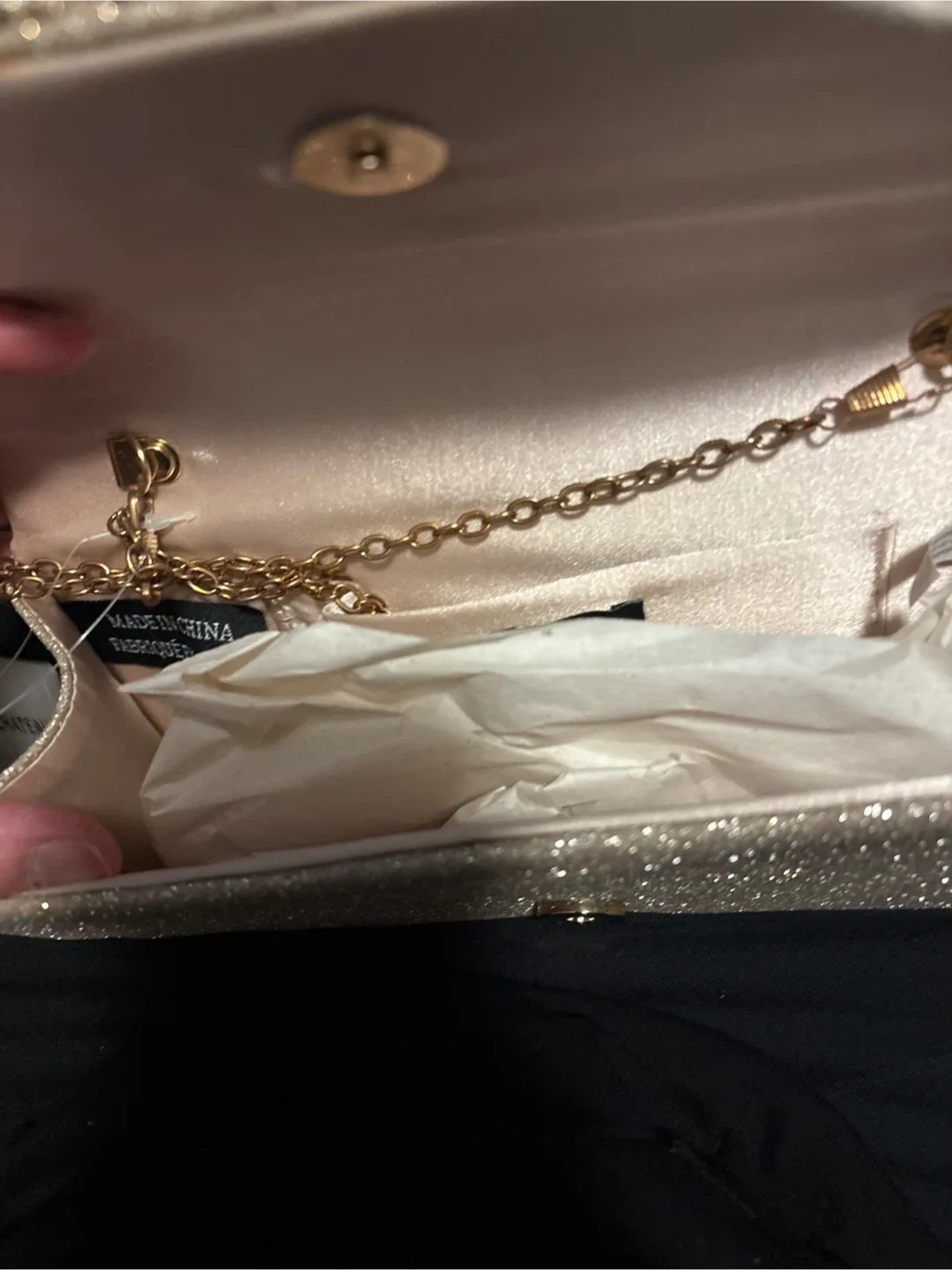 Champagne Glitter Clutch Handbag image indicator(2)