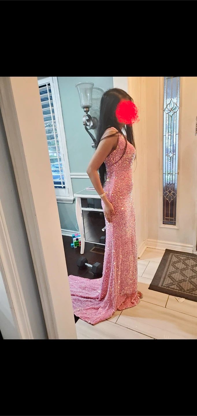 Pink Sequin Evening Gown - Pick Up Today