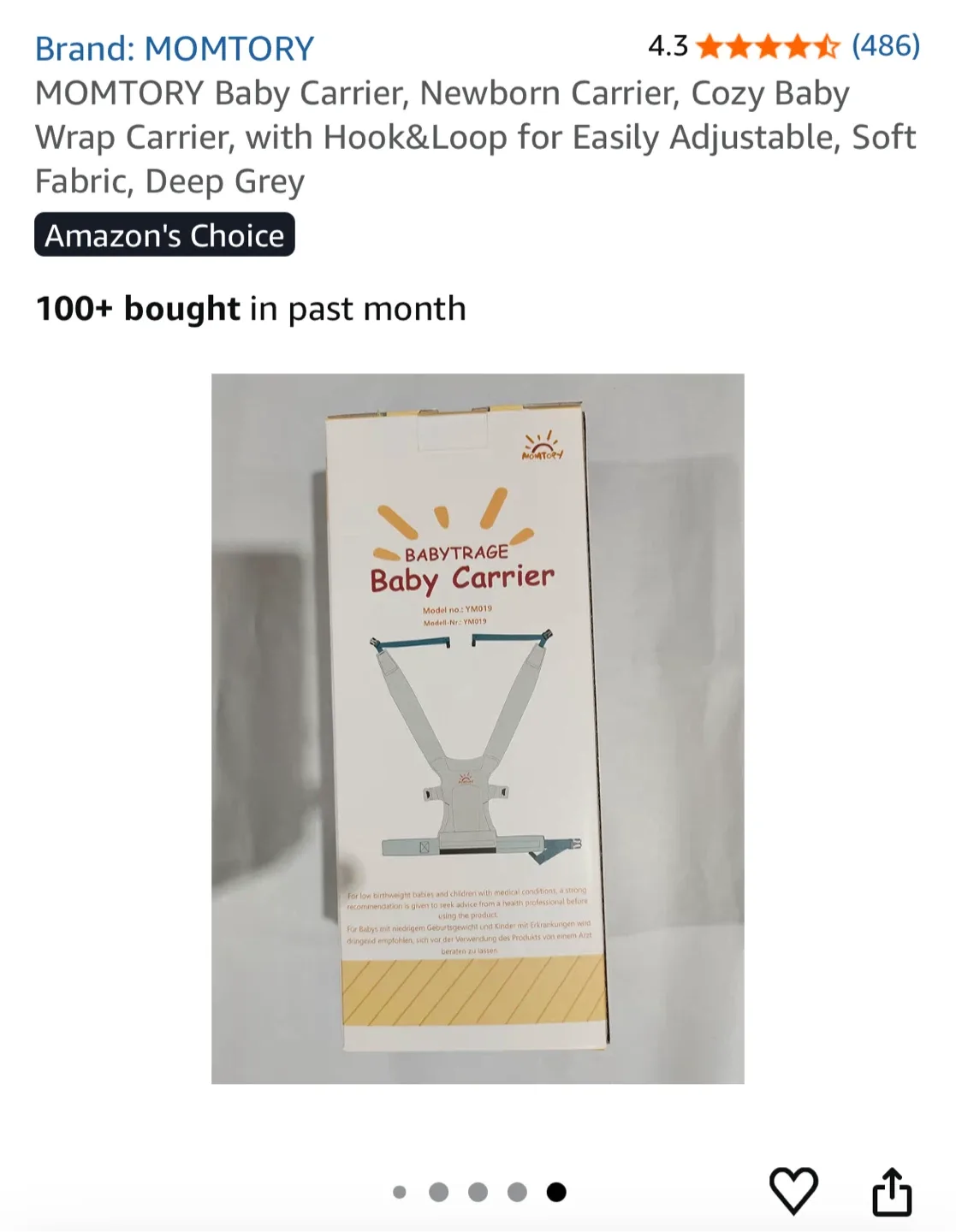 MOMTORY baby Carrier - Deep Grey image indicator(4)