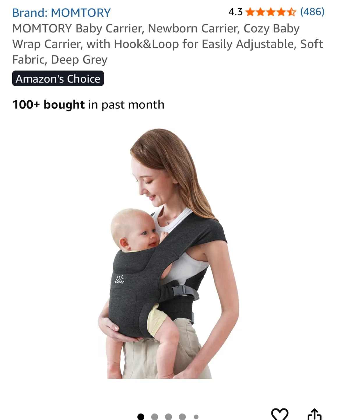 MOMTORY baby Carrier - Deep Grey image indicator(2)
