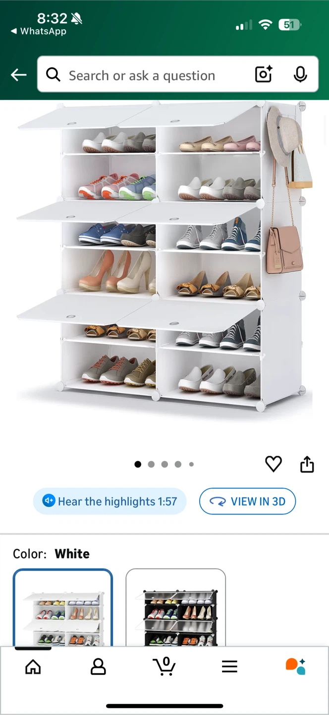 White Shoe Rack Organizer