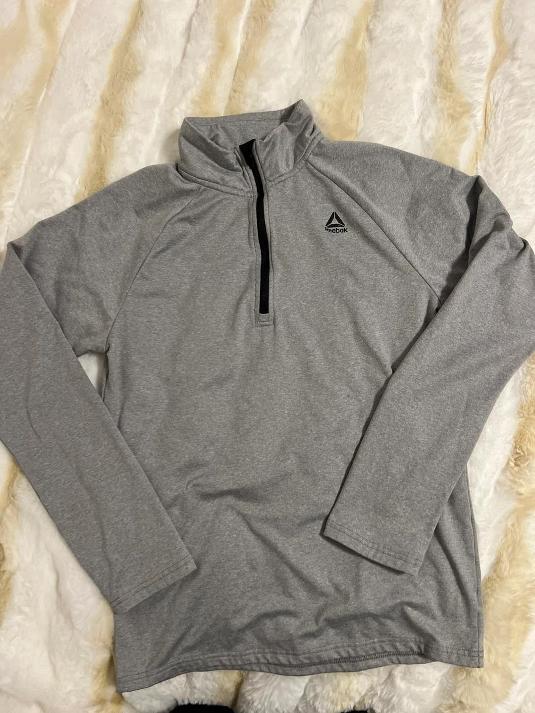 Reebok Gray Half-Zip Pullover - Size S - photo 3