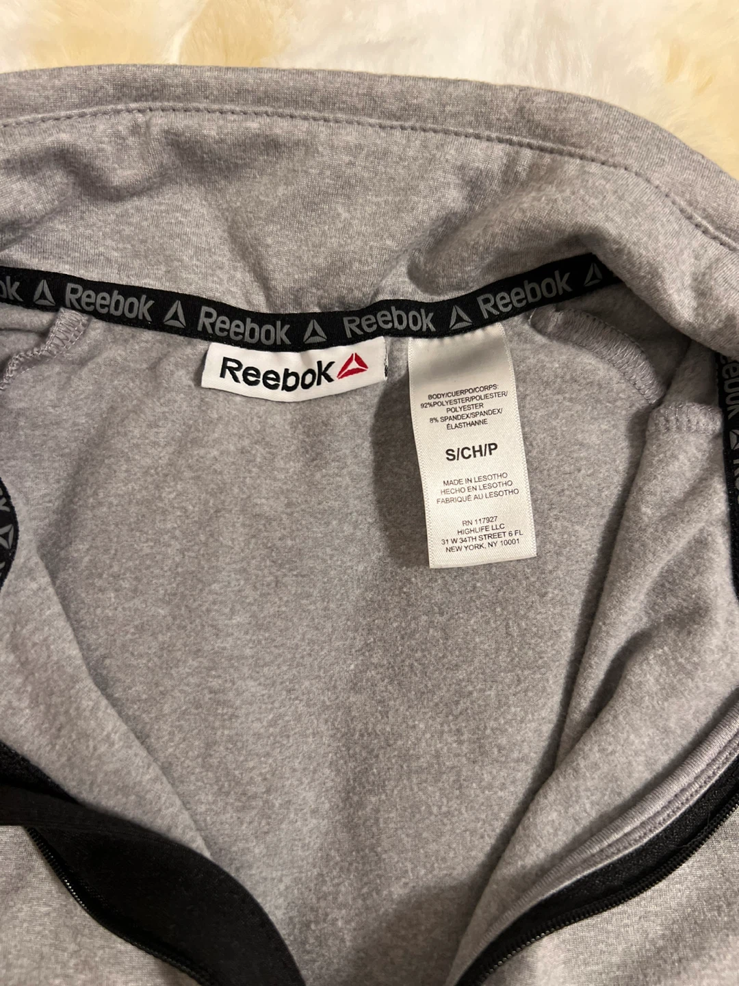 Reebok Gray Half-Zip Pullover - Size S - photo 2