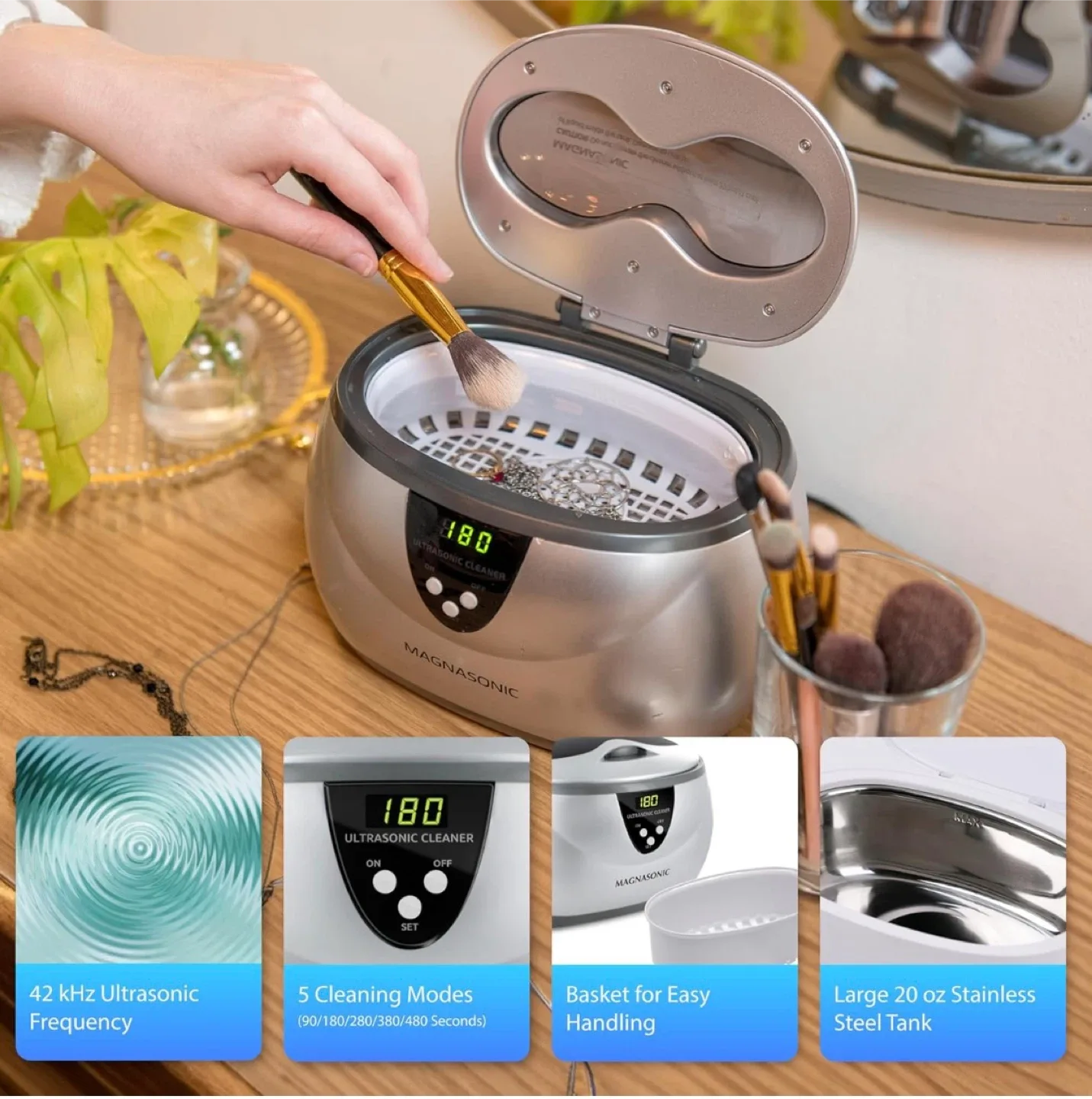 Magnasonic Ultrasonic Jewelry, Glassed and Watch Cleaner image indicator(2)