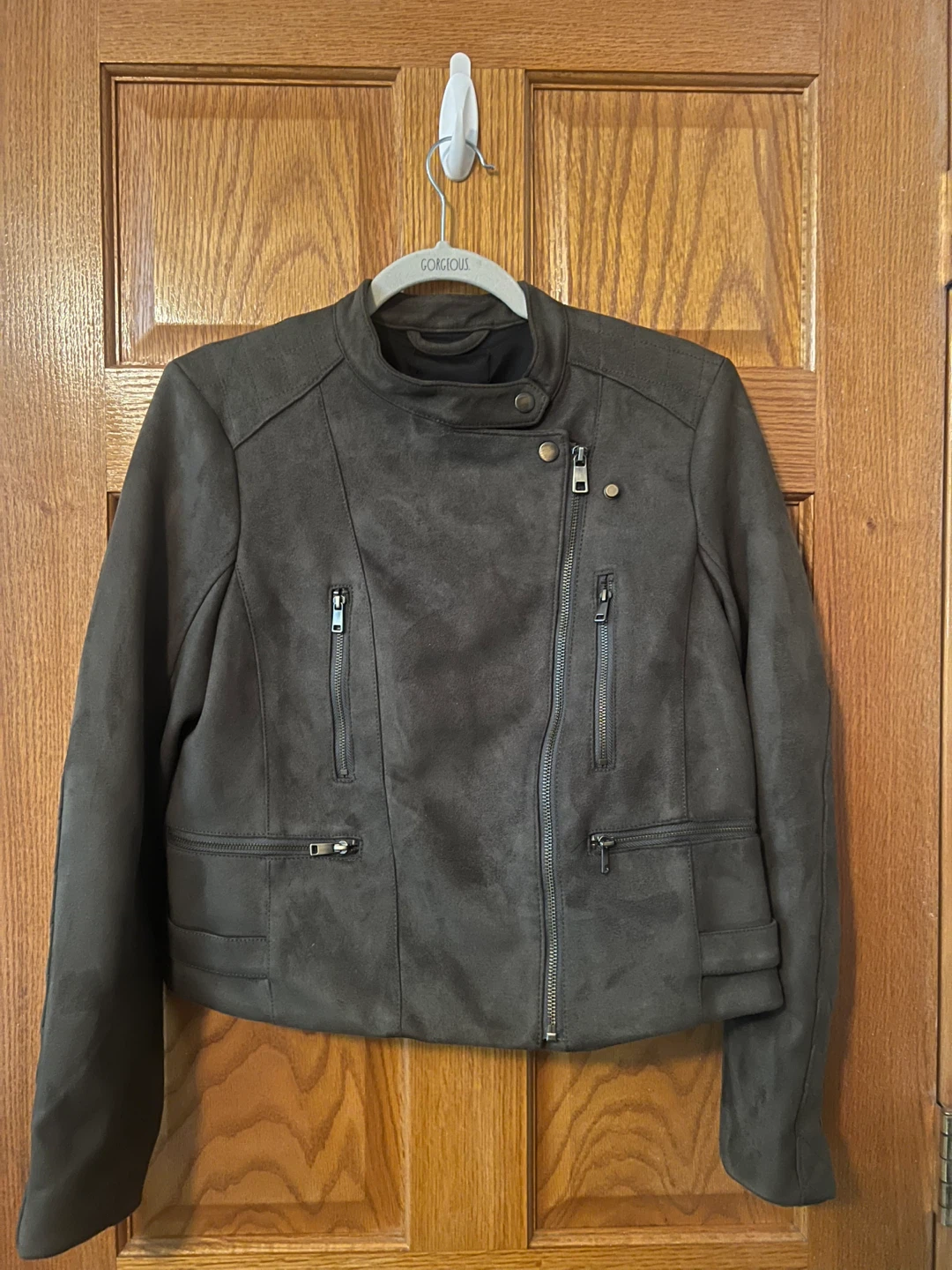 Women’s Banana Republic Olive Green Moto Jacket - Size M - photo 2