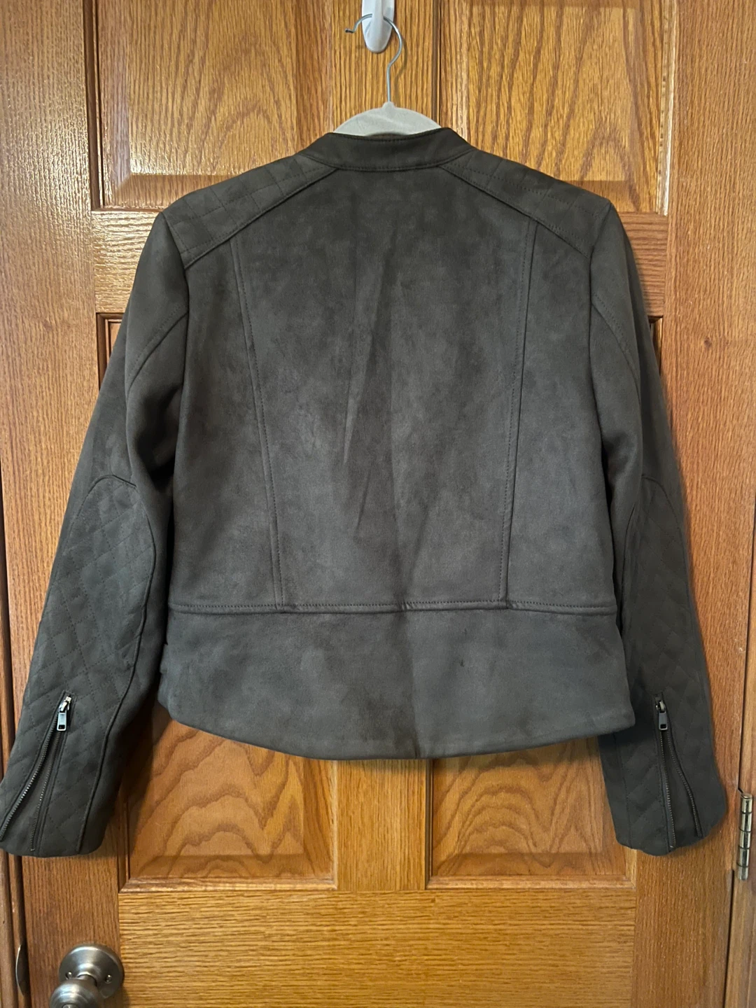Women’s Banana Republic Olive Green Moto Jacket - Size M - photo 4