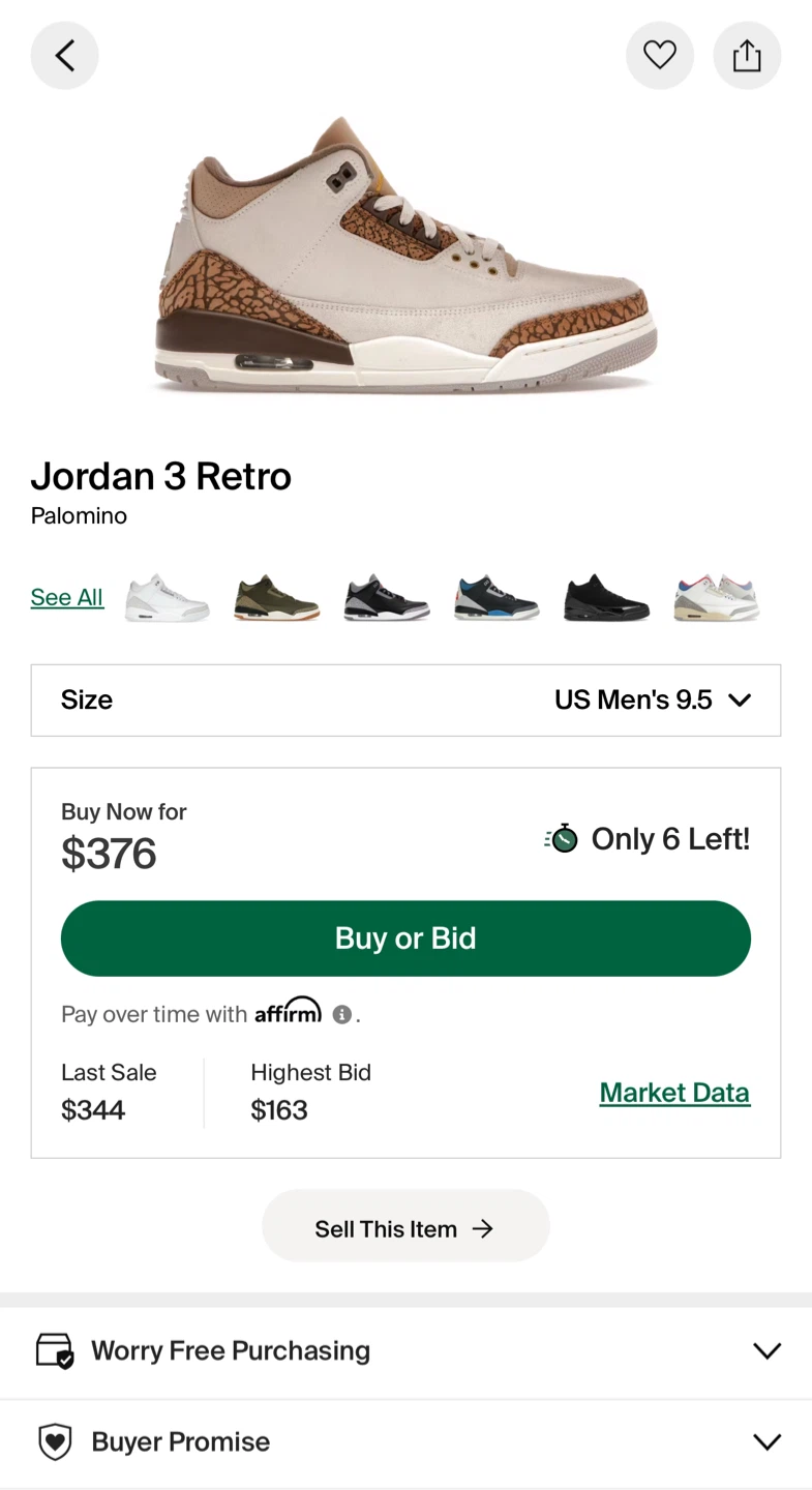 Jordan 3 Retro Palomino - US Men's 9.5 - photo 2