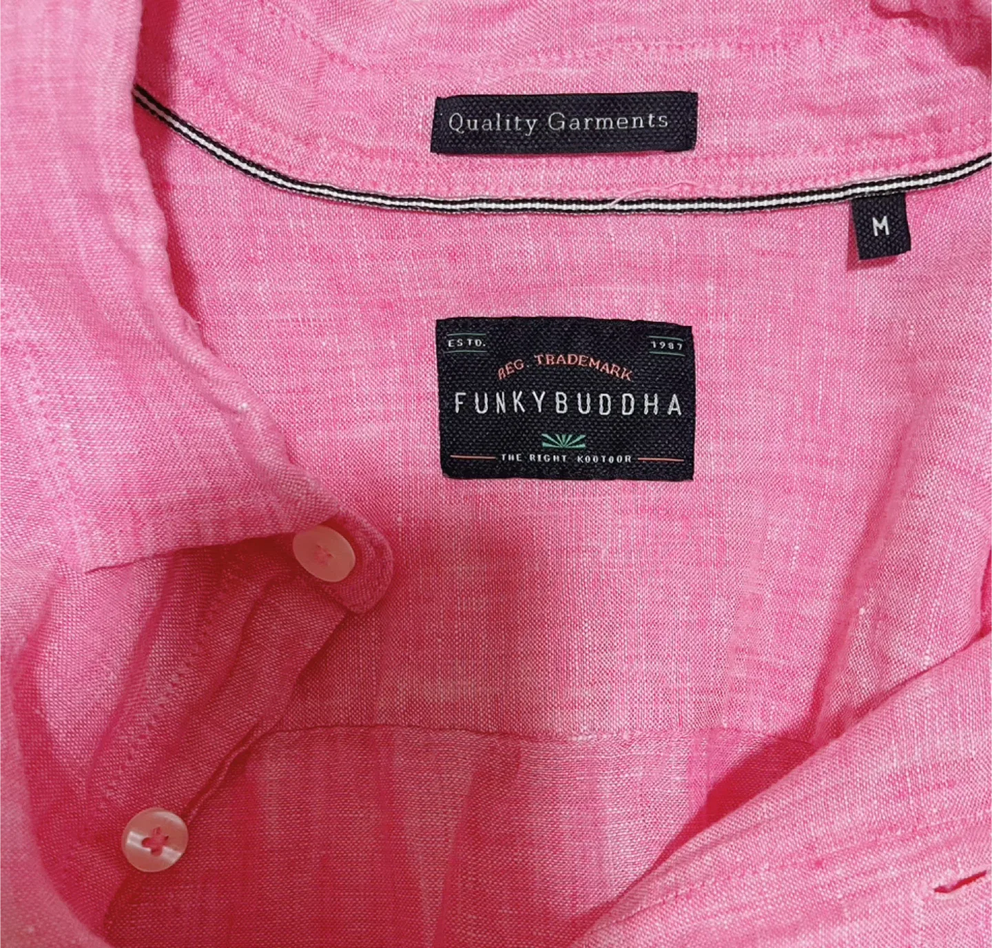 Men’s Pink Linen Shirt & Black Score Cargo Shorts image indicator(6)