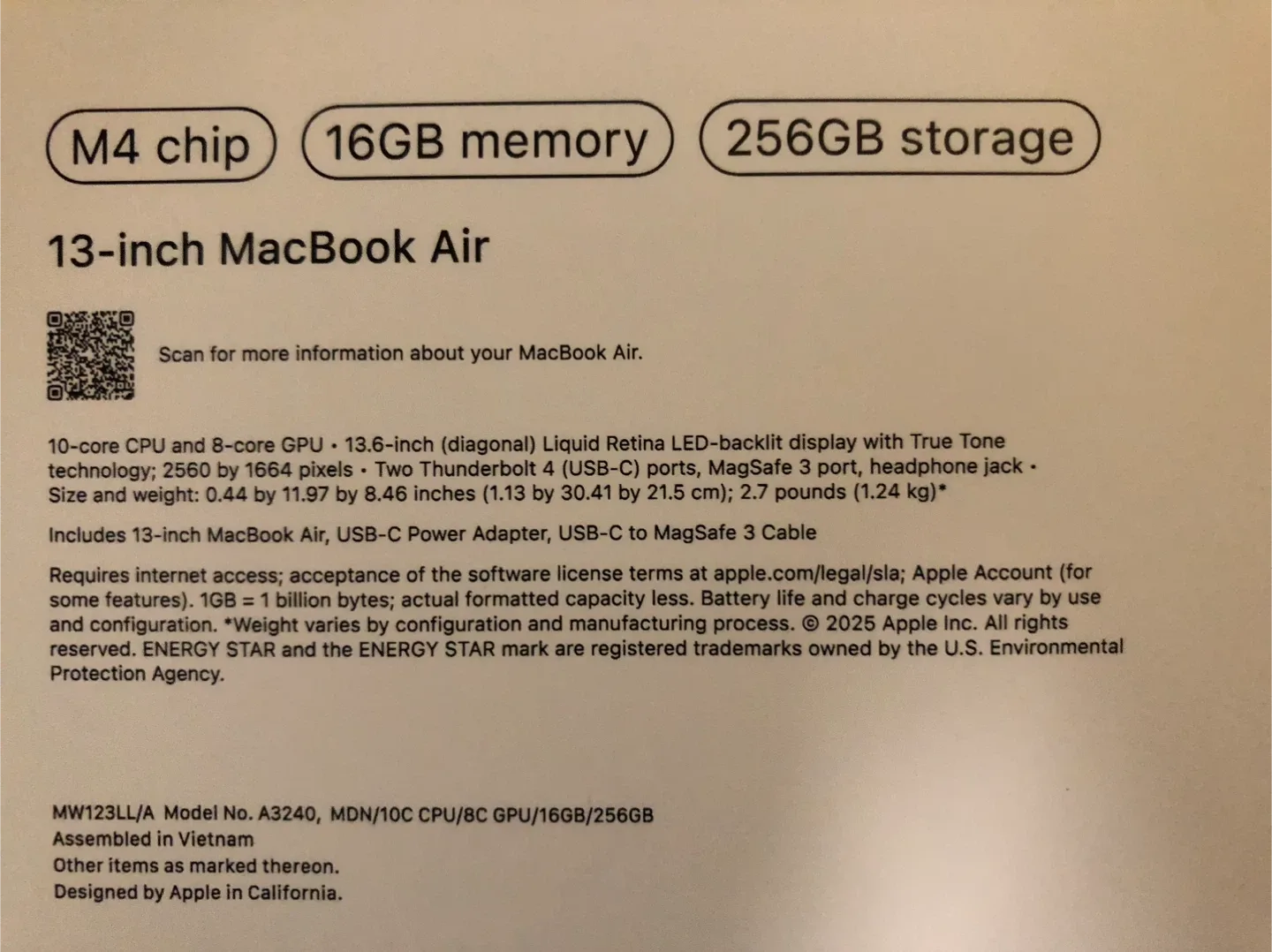 NEW SEALED LATEST 13-inch MacBook Air (M4 Chip, 16GB, 256GB) image indicator(3)