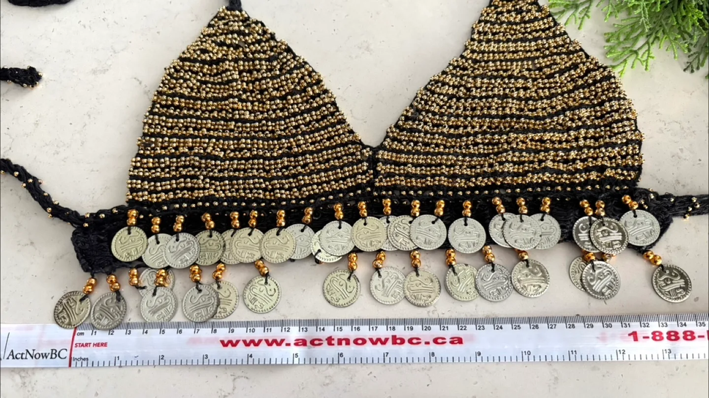 Belly Dance Bra Top - Black & Gold image indicator(2)