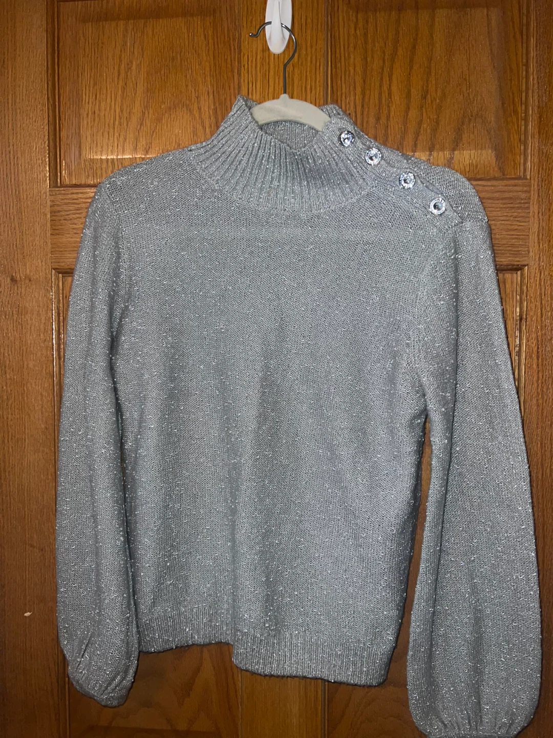 Women’s NY&C Silver Knit Turtleneck - Size S