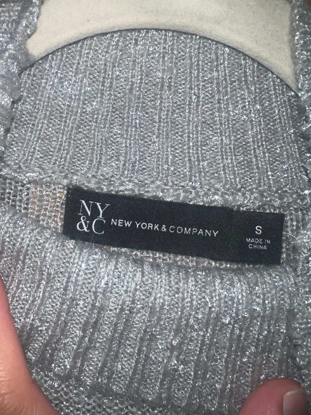 Women’s NY&C Silver Knit Turtleneck - Size S - photo 2