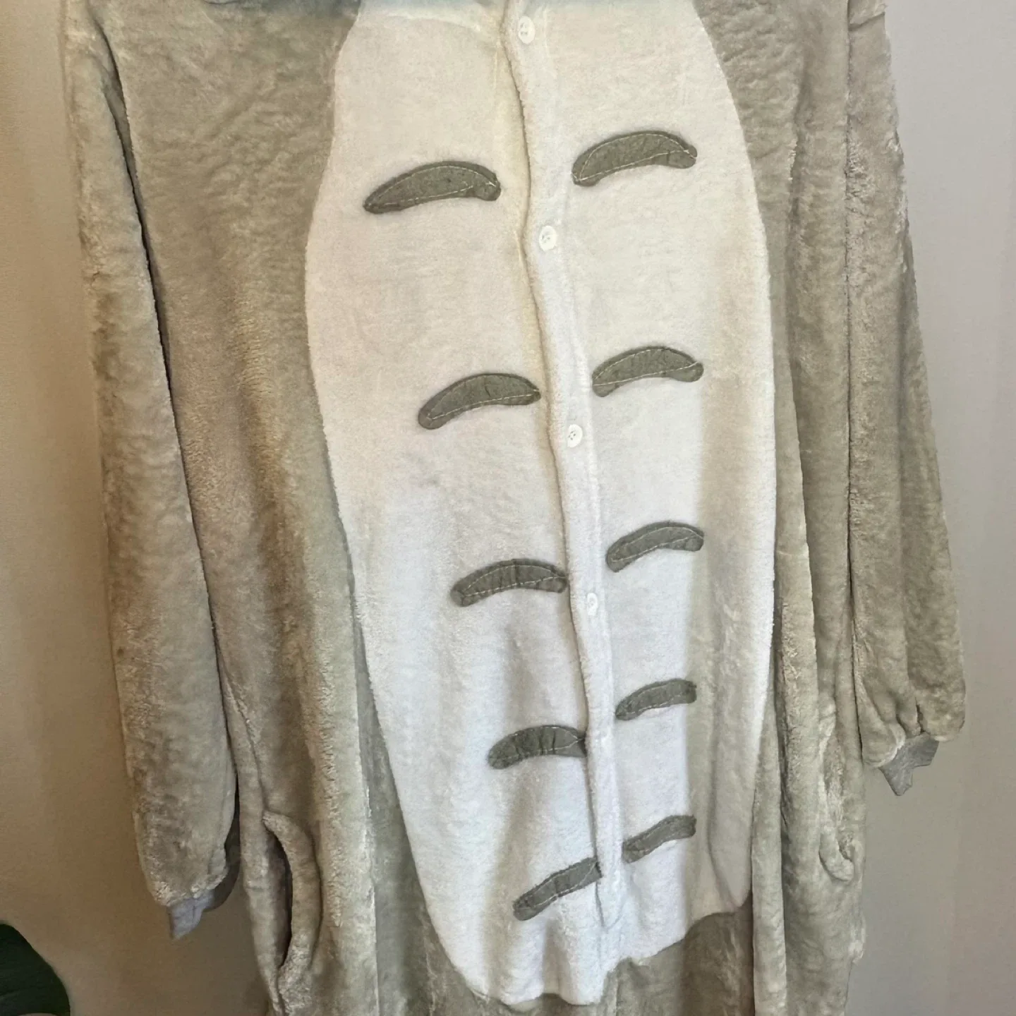 Beauty Shine Totoro Kigurumi Onesie PJ Costume Grey Fleece Sz M image indicator(3)