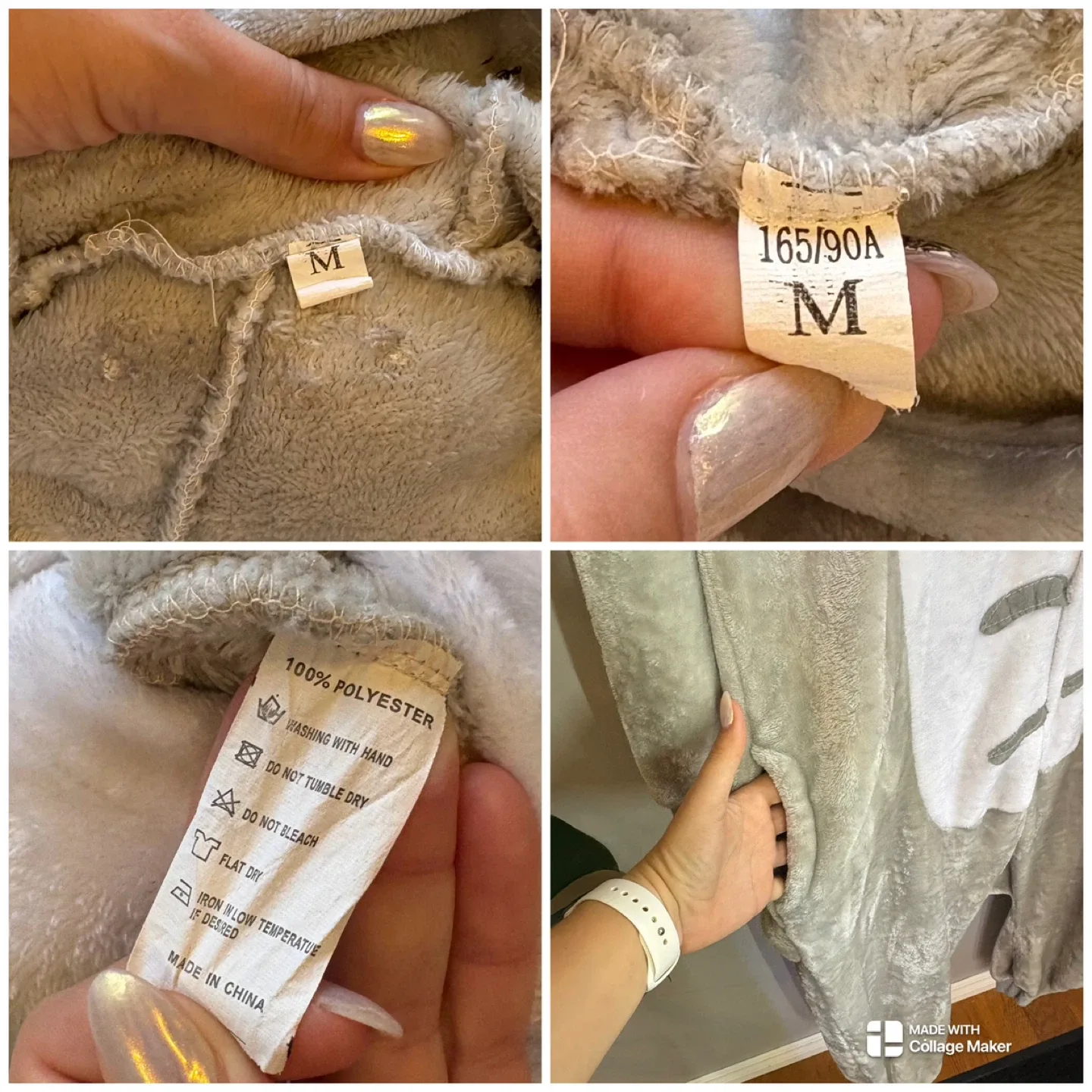 Beauty Shine Totoro Kigurumi Onesie PJ Costume Grey Fleece Sz M image indicator(9)