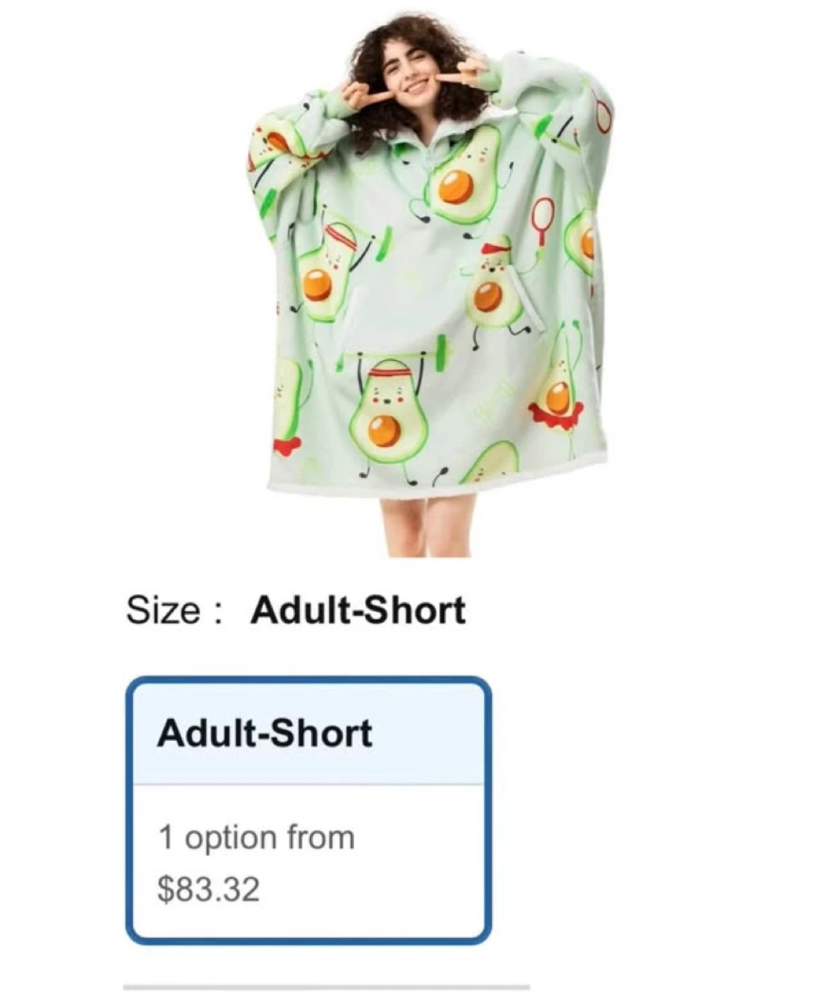 Brand New HBlife Oversized Avocado Wearable Blanket Hoodie