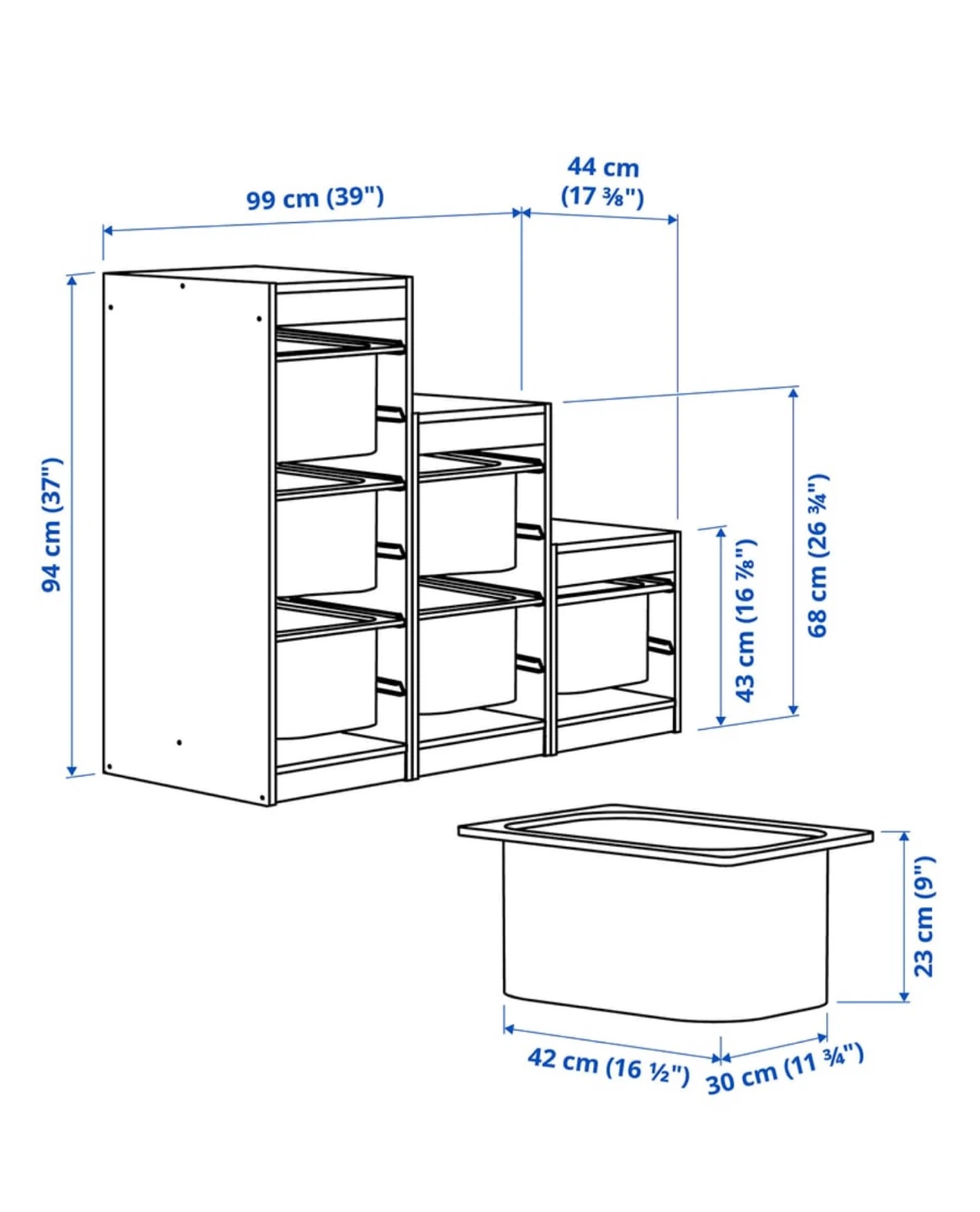 IKEA Trofast Storage Combination with Bins - White & Gray - photo 2