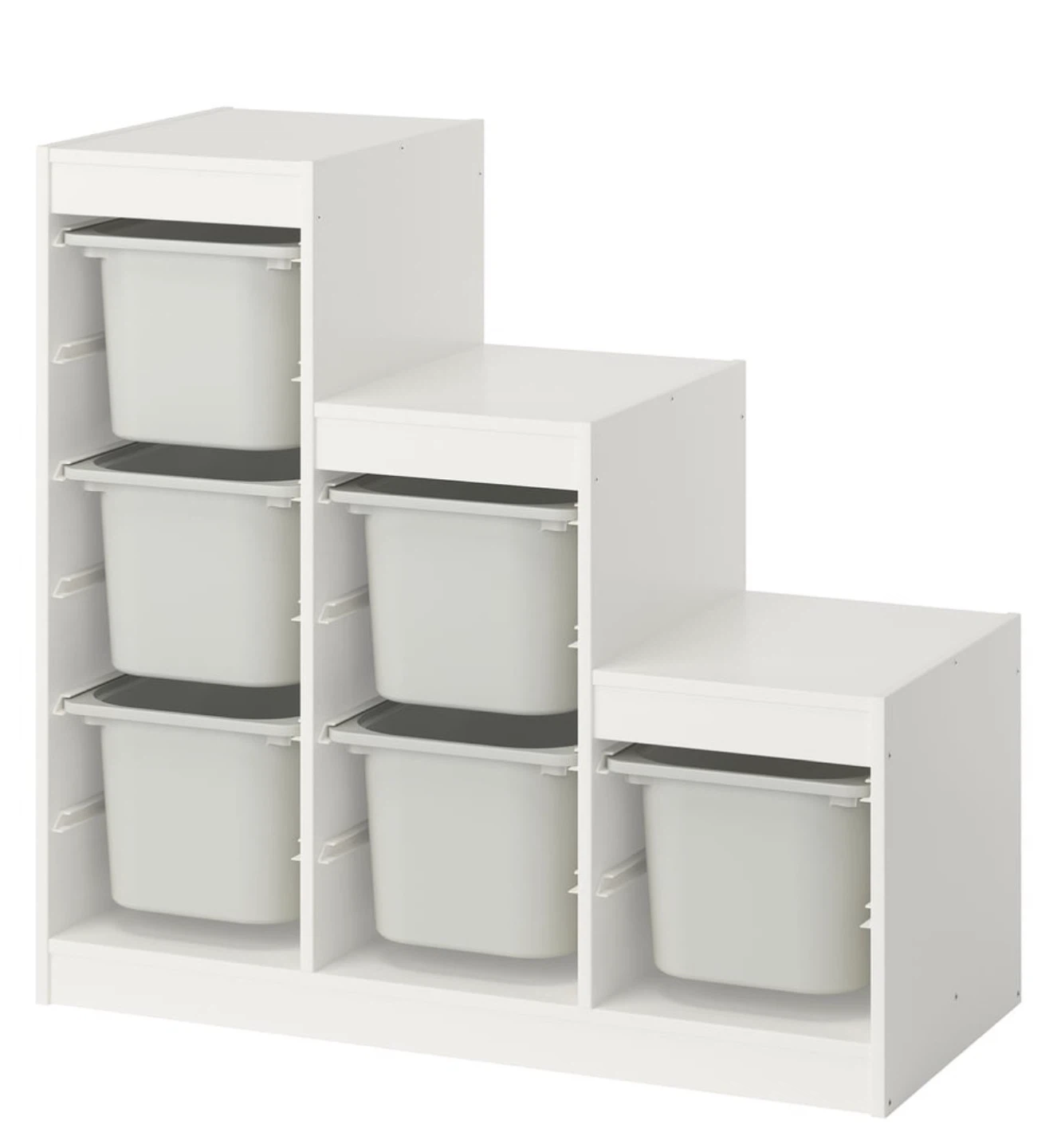 IKEA Trofast Storage Combination with Bins - White & Gray