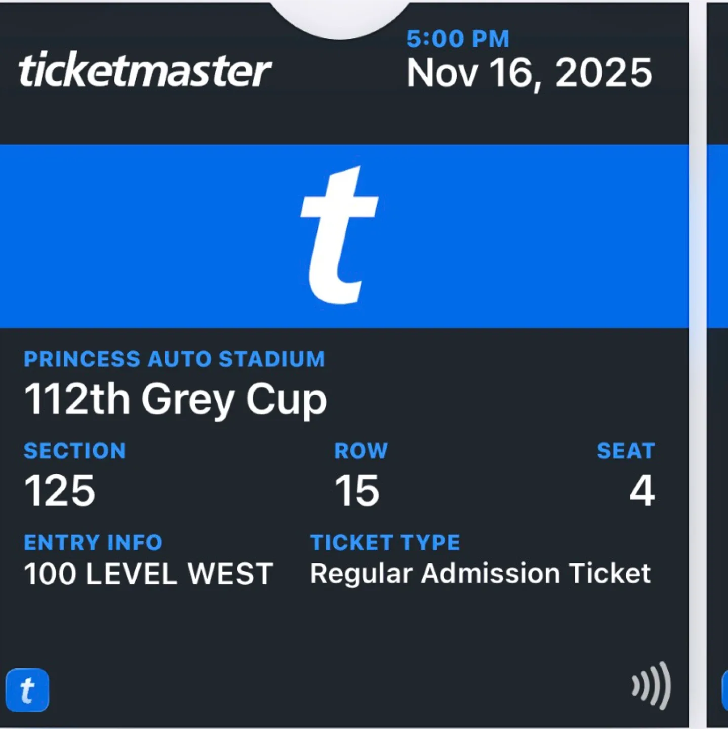 Ticketmaster 112th Grey Cup Tickets - Nov 16, 2025 image indicator(4)