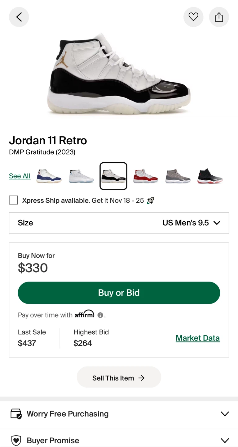 Jordan 11 Retro DMP Gratitude (2023) US Men's 9.5 - photo 2