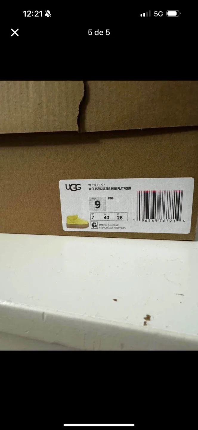 UGG Classic Ultra Mini Platform Yellow Size 9