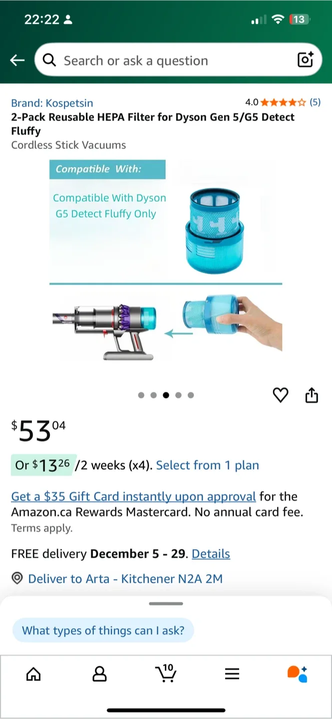 Dyson V15 Detect Filter Replacement - 2 Pack image indicator(2)