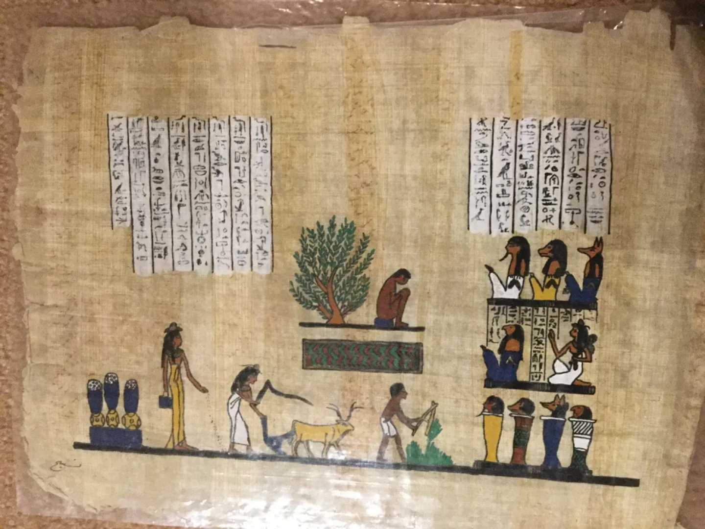 Egyptian Papyrus pharaonic Art 14 by 9 inches image indicator(8)