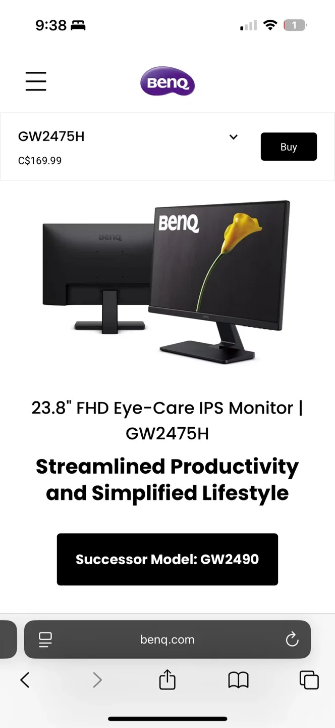 BenQ GW2475H 23.8" FHD Eye-Care IPS Monitor image indicator(2)