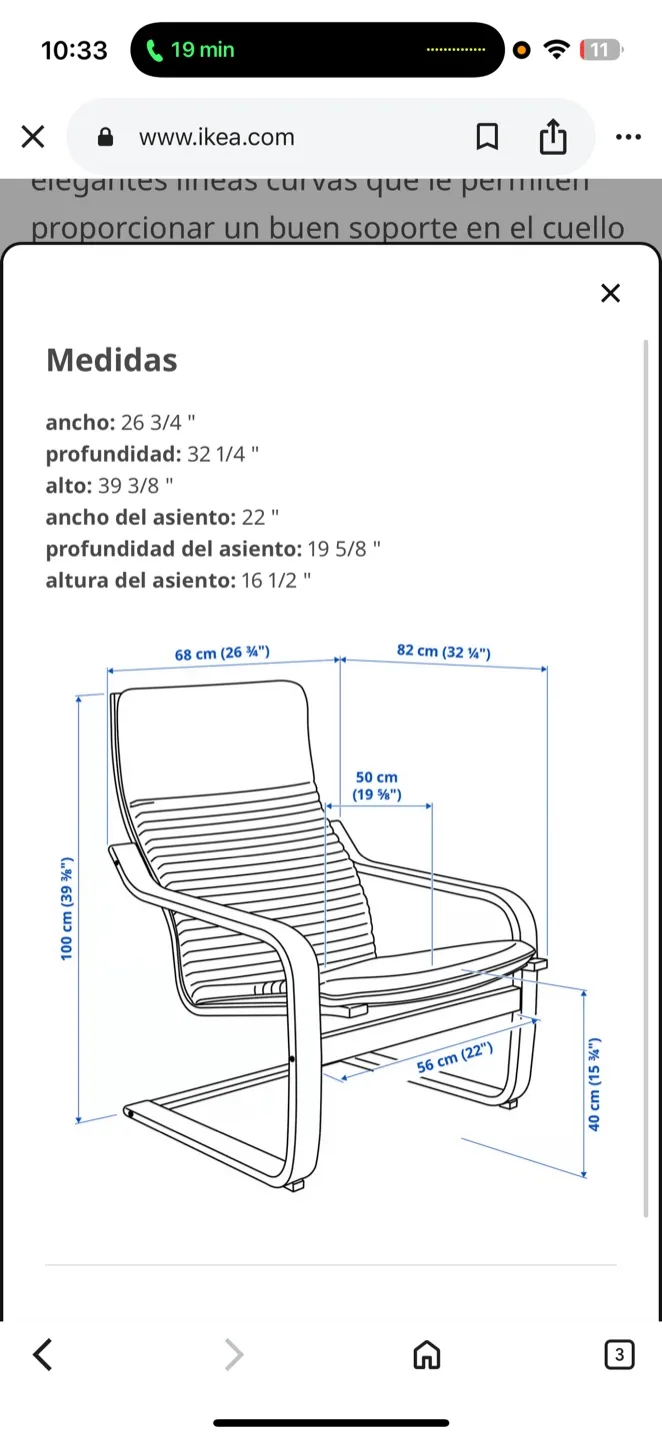 IKEA POÄNG Chair - Black-Brown/Knisa Beige image indicator(5)