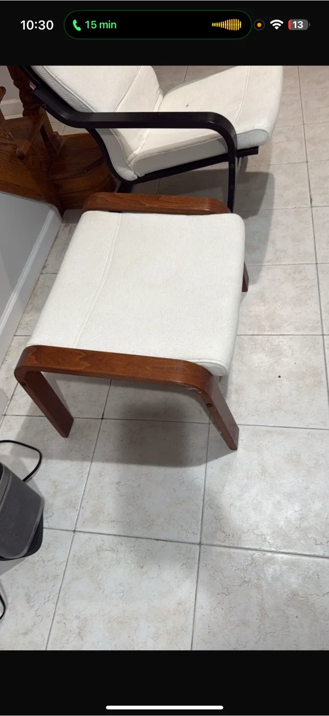 IKEA POÄNG Footstool - Brown/Off-White image indicator(2)