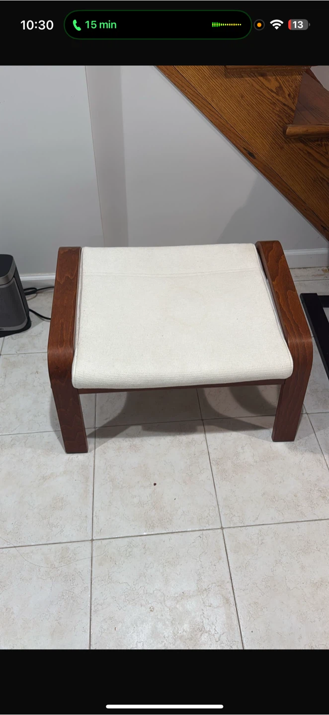 IKEA POÄNG Footstool - Brown/Off-White
