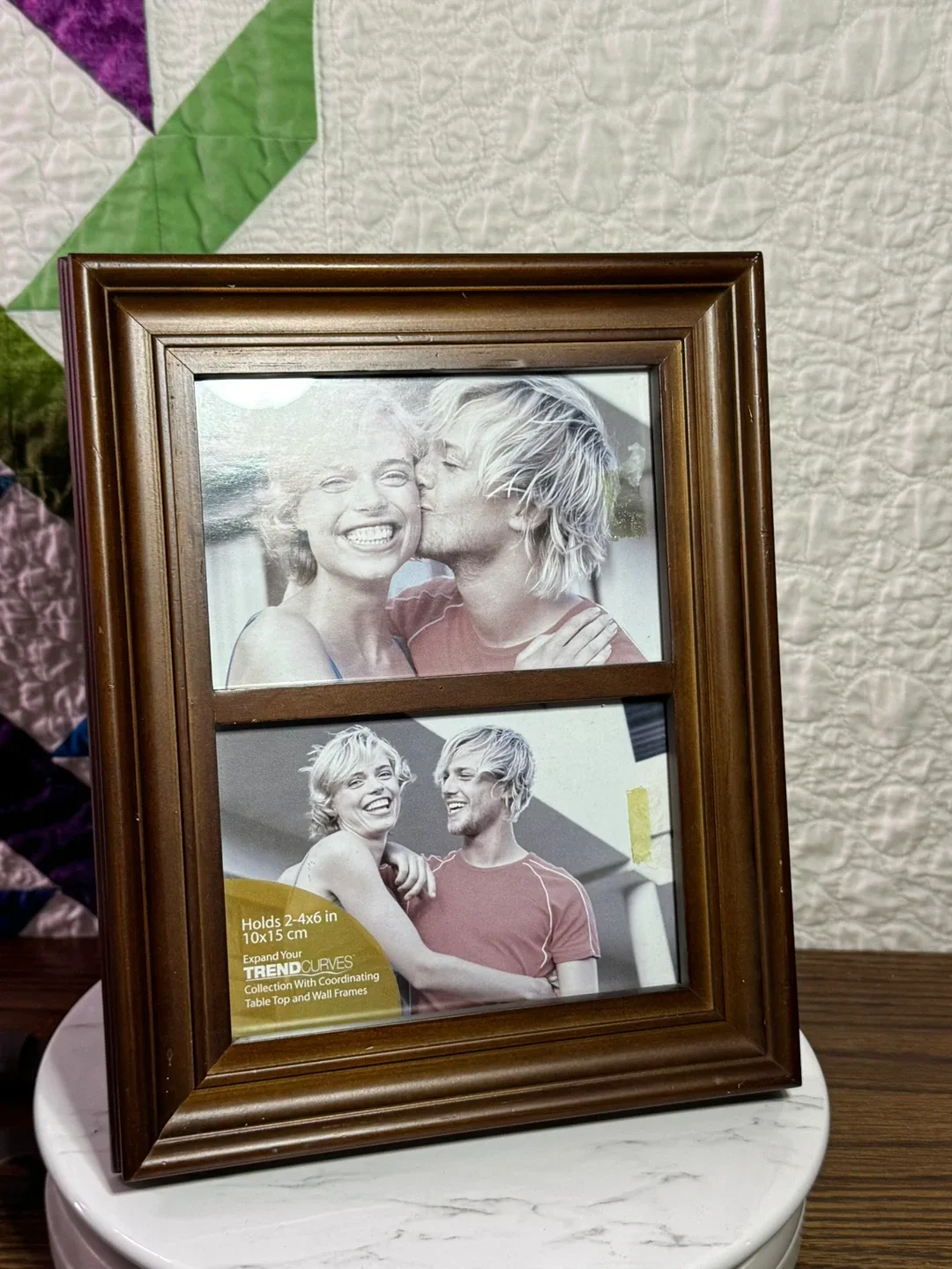 Brown Picture Frame - Holds 2- 4x6 Photos