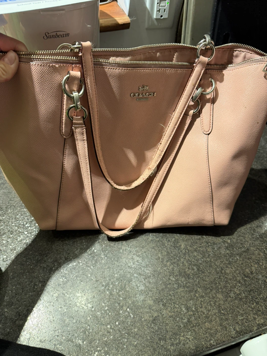 Coach Pink Leather Tote Bag