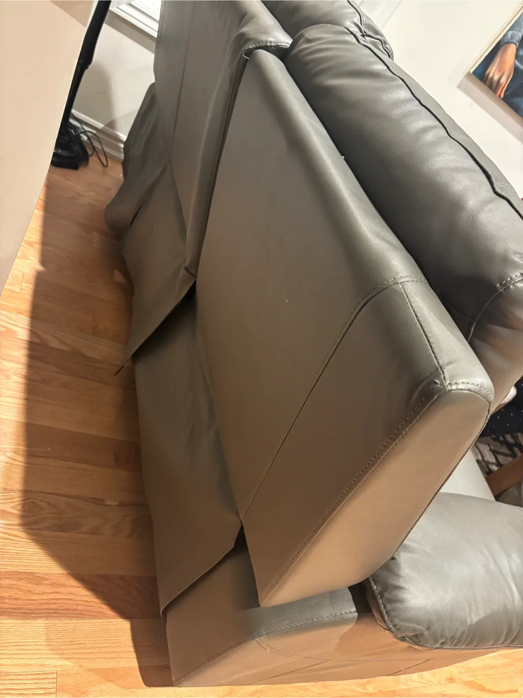 GREY Leather Sofa - AS IS image indicator(5)